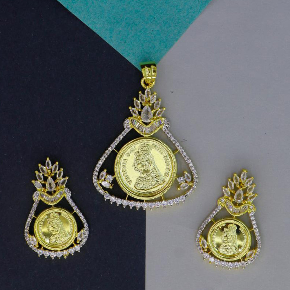 Mahavir Dye Gold Plated Designer Pendant Set (Pack of 6)