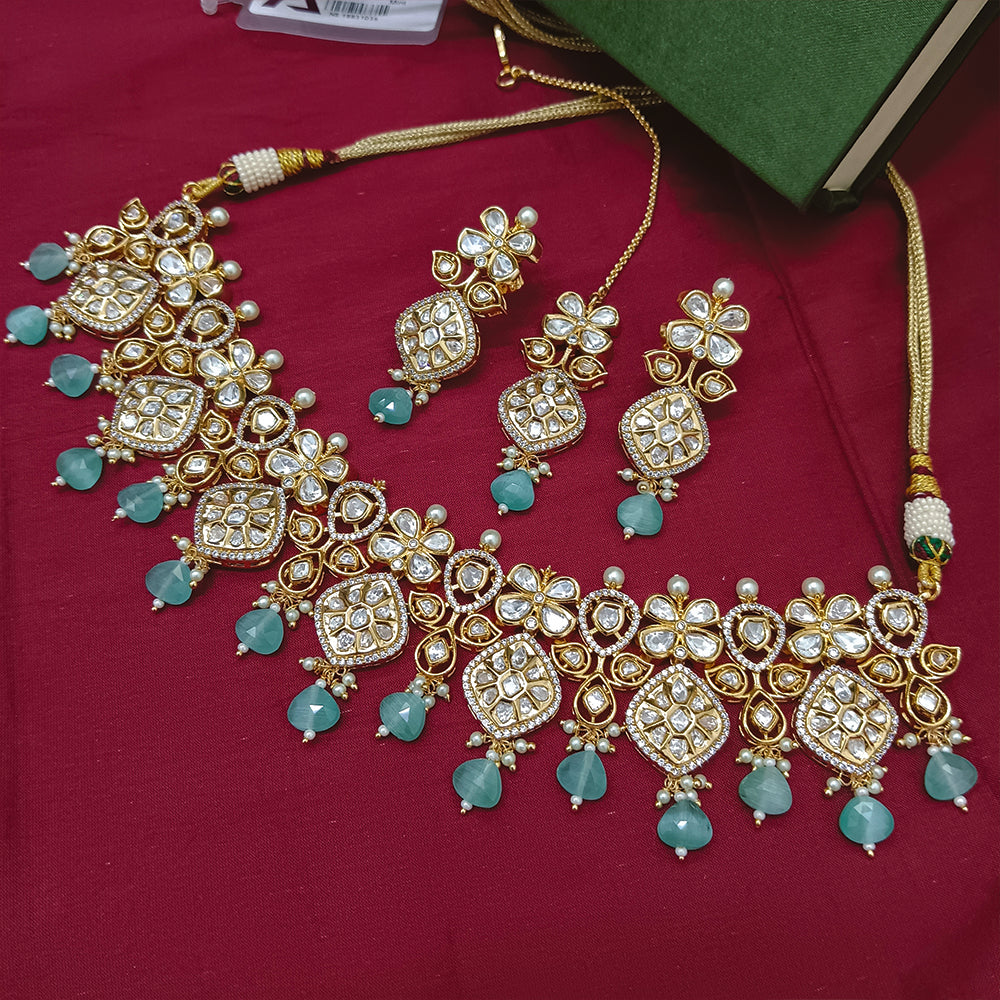 Arham Designer Polki Kundan Necklace Set with Premium Glamorous Finish
