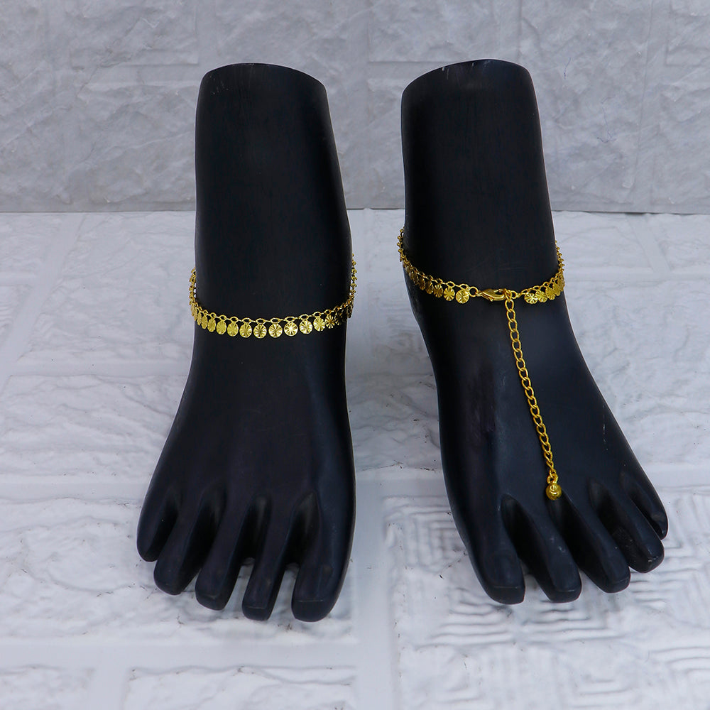 Mahavir Dye Gold Plated Traditional Payal \ Anklet (Pack of 12)