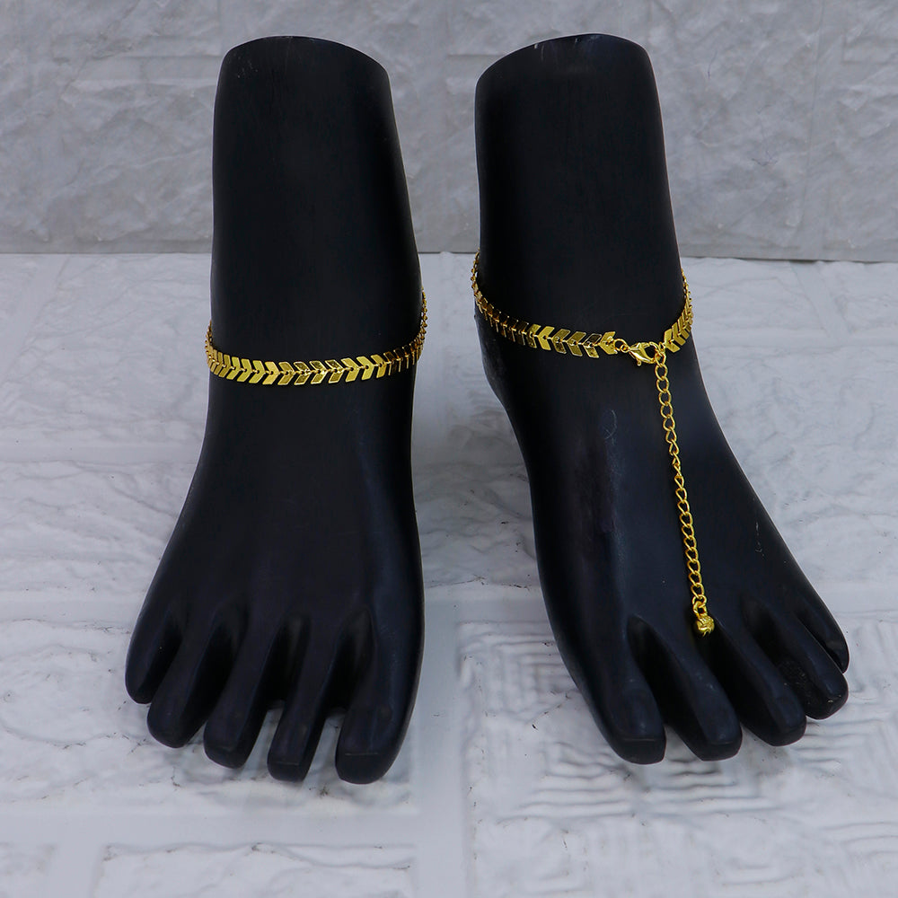 Mahavir Dye Gold Plated Traditional Payal \ Anklet (Pack of 12)