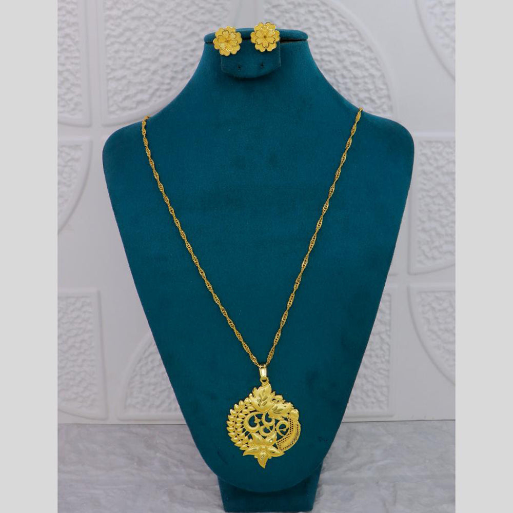 Mahavir Dye Gold Plated Designer Chain Pendant Set (Pack of 6)