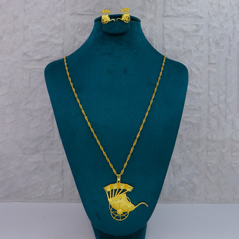Mahavir Dye Gold Plated Designer Chain Pendant Set