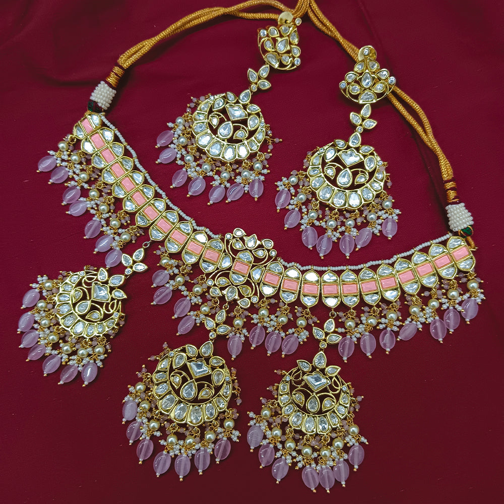 Arham Designer Polki Kundan Necklace Set with Premium Glamorous Finish
