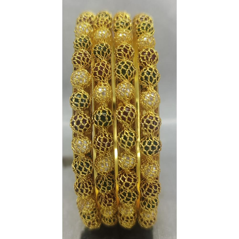 Amity Arts Gold Plated Bangles Set (4 Piece Only)