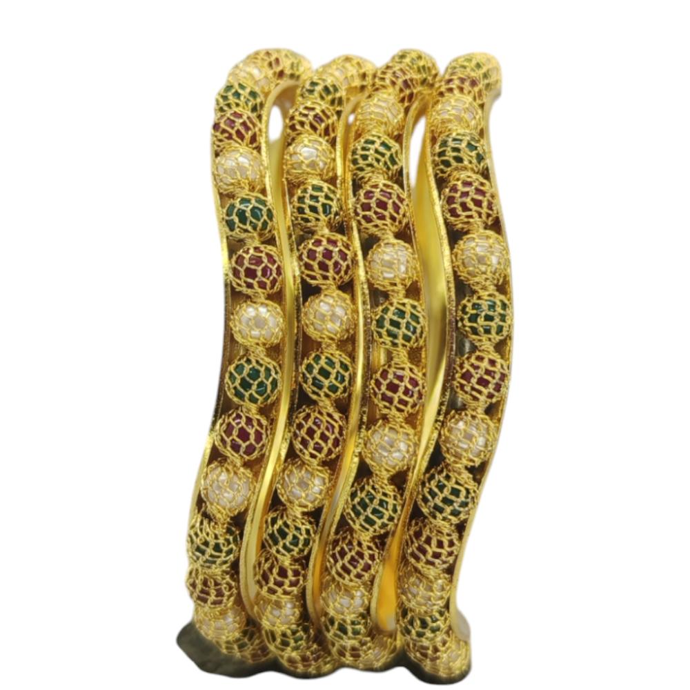 Amity Arts Gold Plated Bangle (4 Piece)