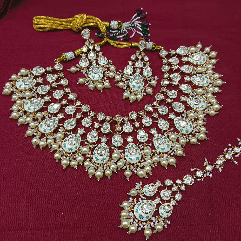 Arham Designer Polki Kundan Necklace Set with Premium Glamorous Finish