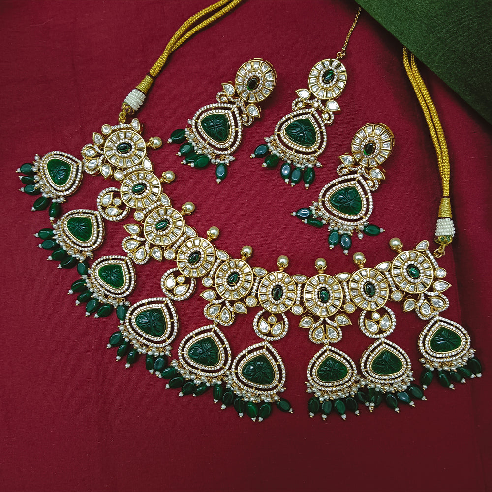 Arham Designer Polki Kundan Necklace Set with Premium Glamorous Finish