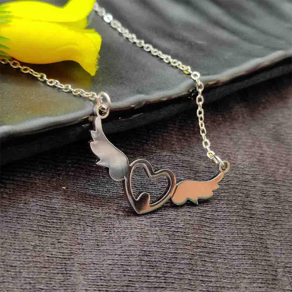 Urthn Heart Wings Chain Pendant - 113114610RG (Pack Of 6)