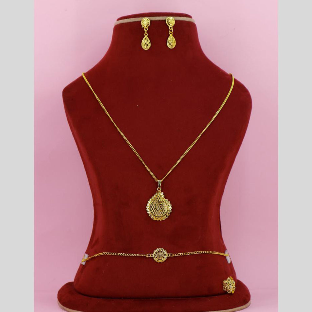 Mahavir Mahavir Dye Exclusive Gold Party Wear Combo Set (Pack of 6)