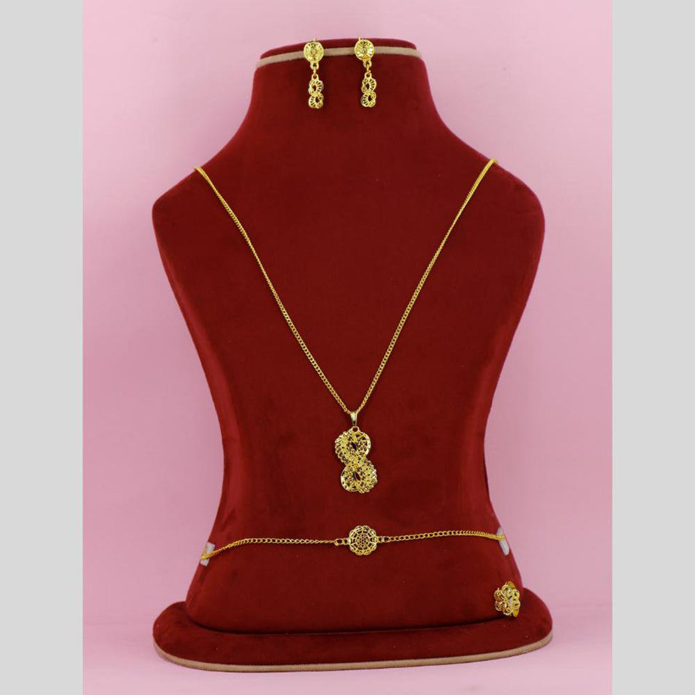 Mahavir Mahavir Dye Exclusive Gold Party Wear Combo Set (Pack of 6)