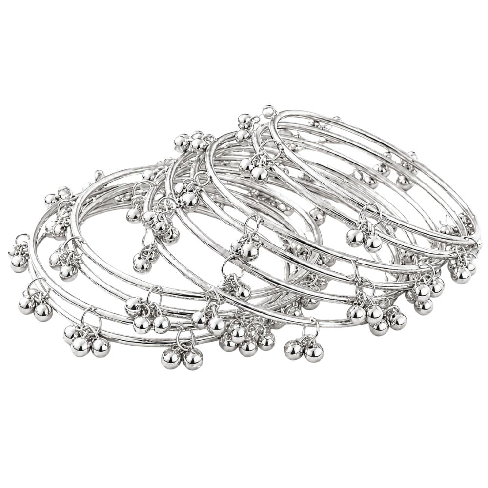 Etnico Traditional Kashmiri 8 Bangle Set for Women | Ethnic Ghungroo Design Stackable Bangles