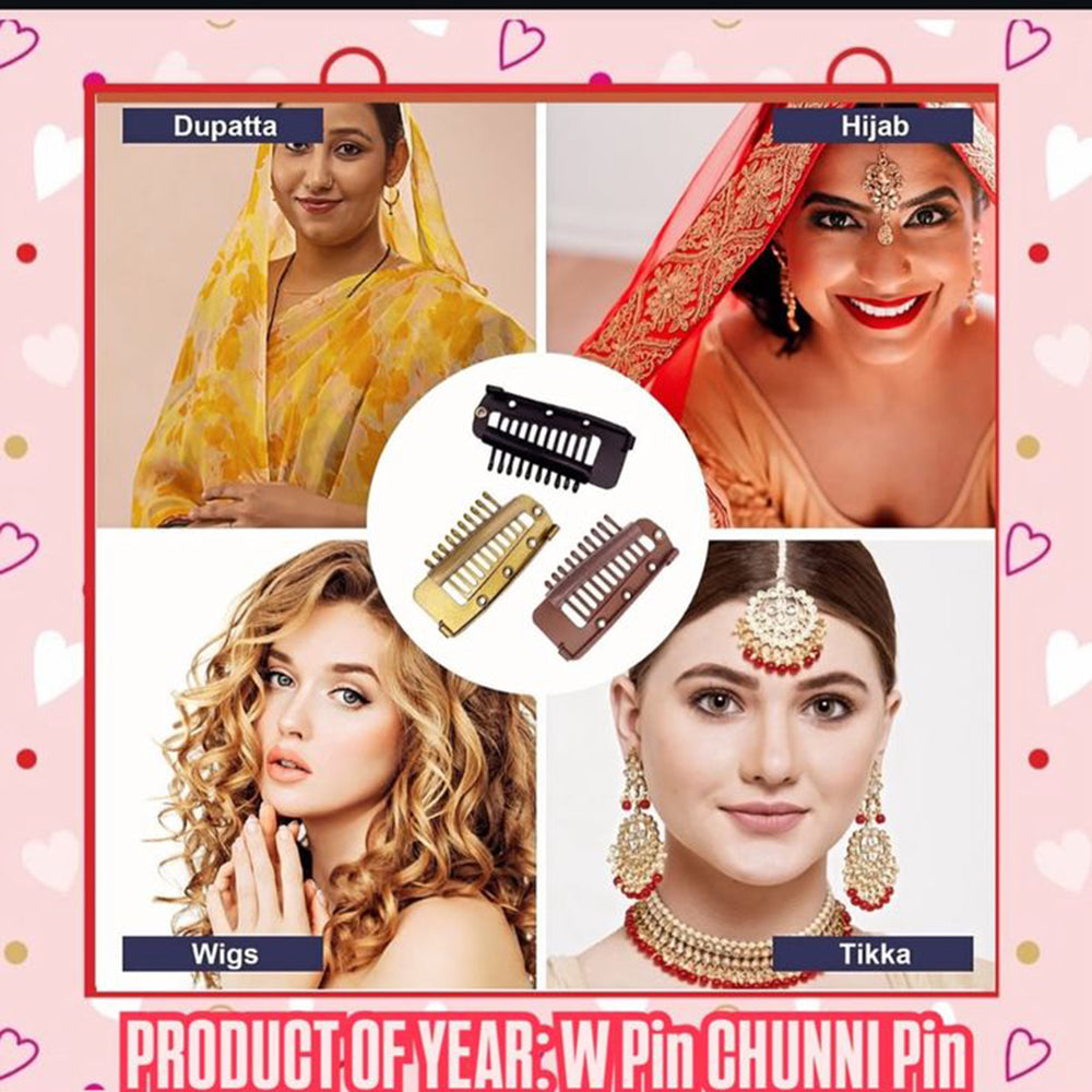 JP Hair Pins Chunni Pallu Wing PIN 3in1 Product Hair Accessories for Girls & Women