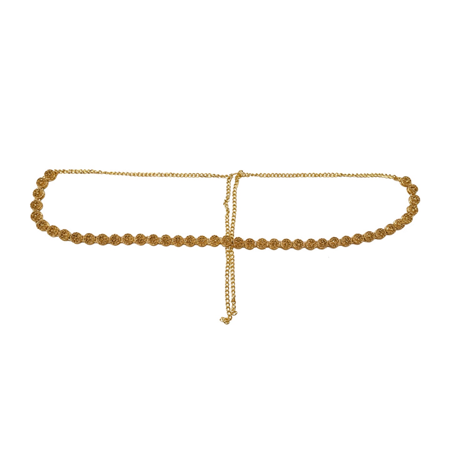 Etnico Gold Plated Traditional Ethnic Coin Design Adjustable Kamarband/Belly Chain/Kandora/Waist Belt For Women (B076FL)