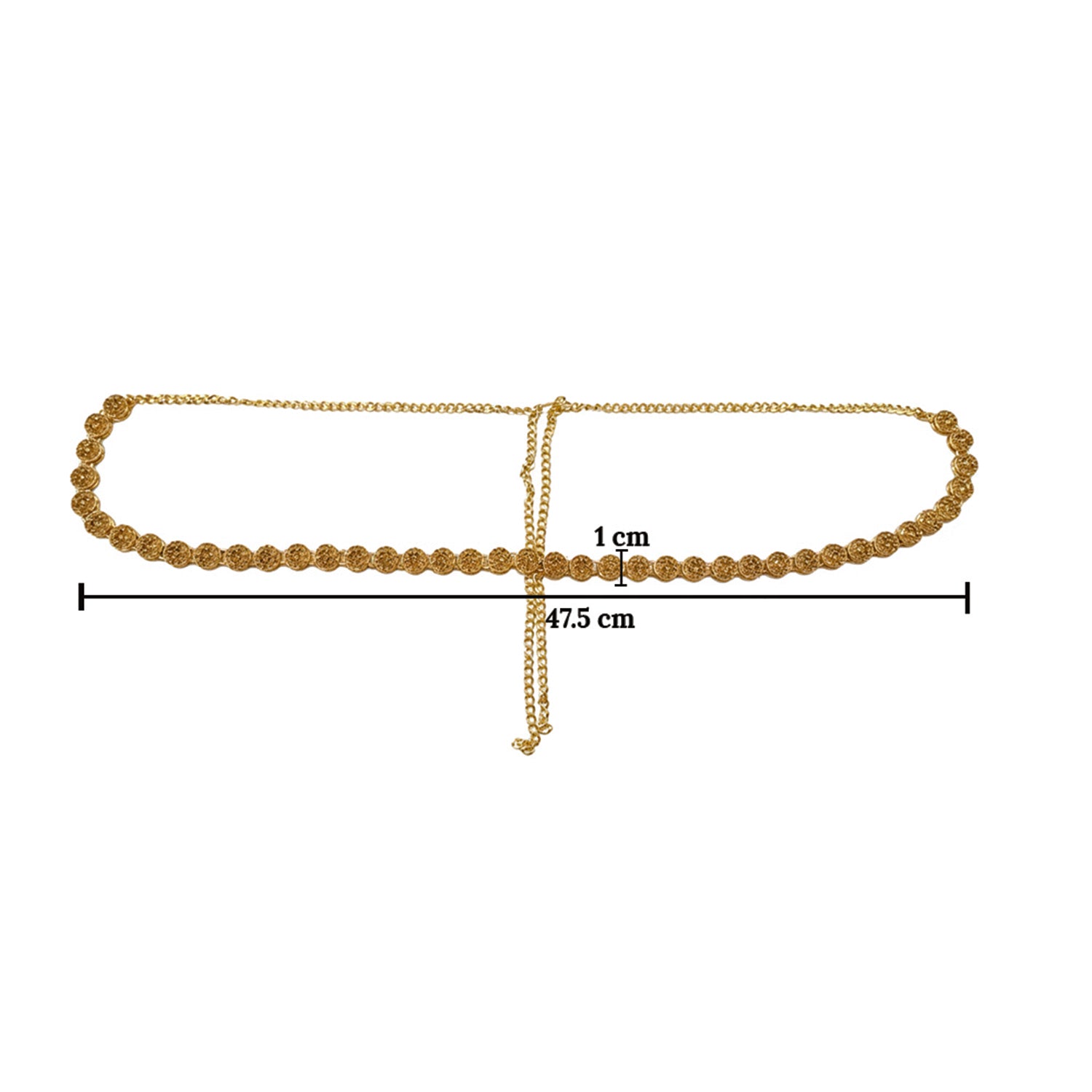 Etnico Gold Plated Traditional Ethnic Coin Design Adjustable Kamarband/Belly Chain/Kandora/Waist Belt For Women (B076FL)