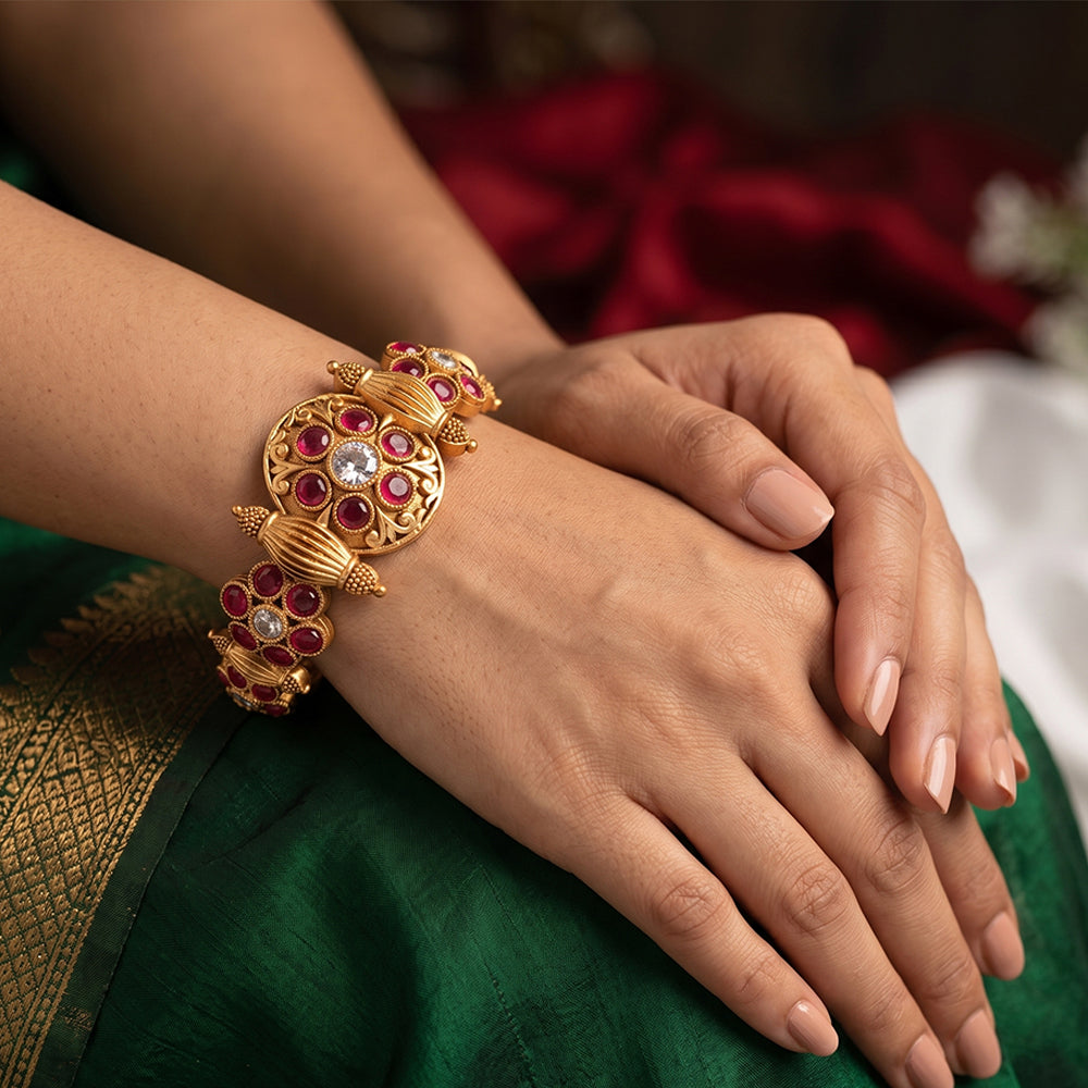 Js Fashion Fancy Style Rajwadi Polish Beautiful Party wear antique Bangle Set of 2
