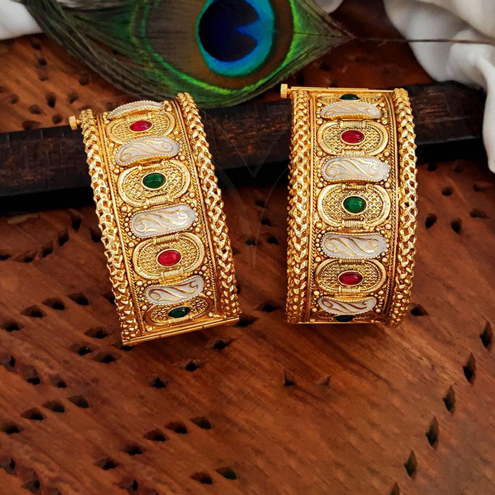 Js Fashion Antique Jewelley High Gold Polish Gorgeous Designs for a Touch of Tradition Bangles Set