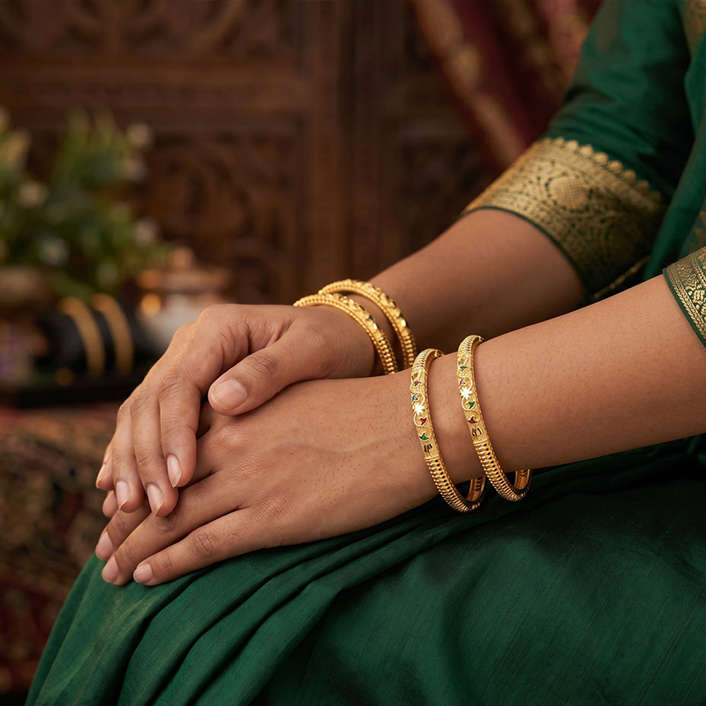 Js Fashion Antique Designer Bangles Set Traditional Style