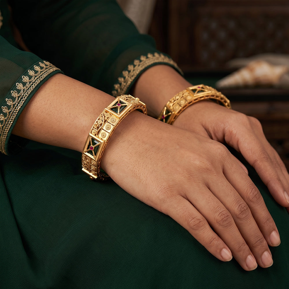 Js Fashion Designer Rajwadi Pattern Bangles Set Wedding Jewellery