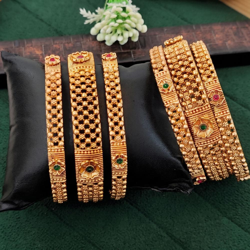 Js Fashion Antique Gold Bangles Set Traditional Designer Style