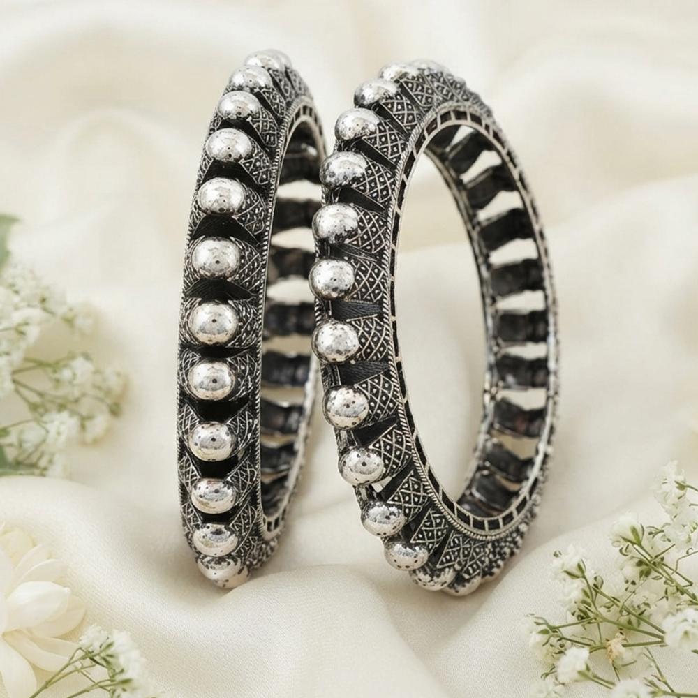 Js Fashion Elegant Oxidized Handmade Bangle Set for Women