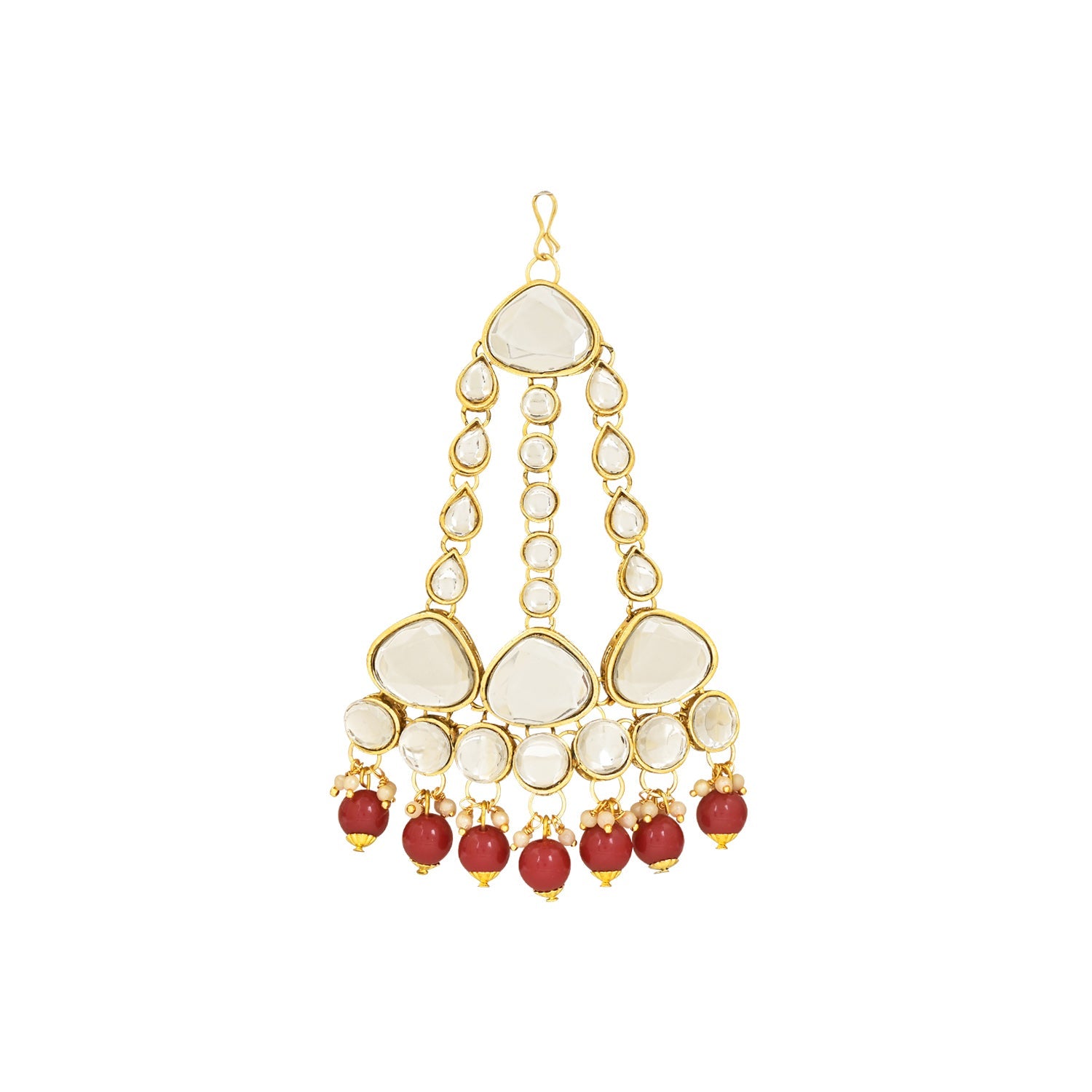 Etnico Wedding Collection Traditional Ethnic Gold Plated Pearl & Kundan Stone Work Bridal Jewellery Set For Women