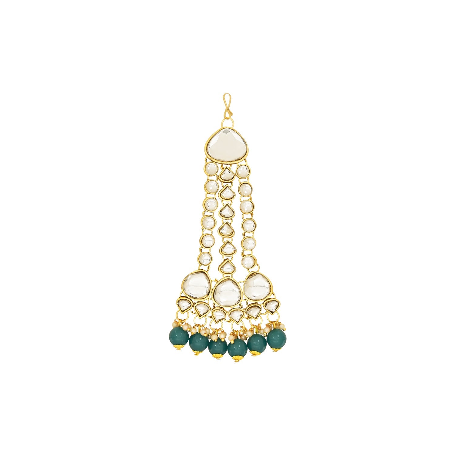Etnico Wedding Collection Traditional Ethnic Gold Plated Pearl & Kundan Stone Work Bridal Jewellery Set For Women