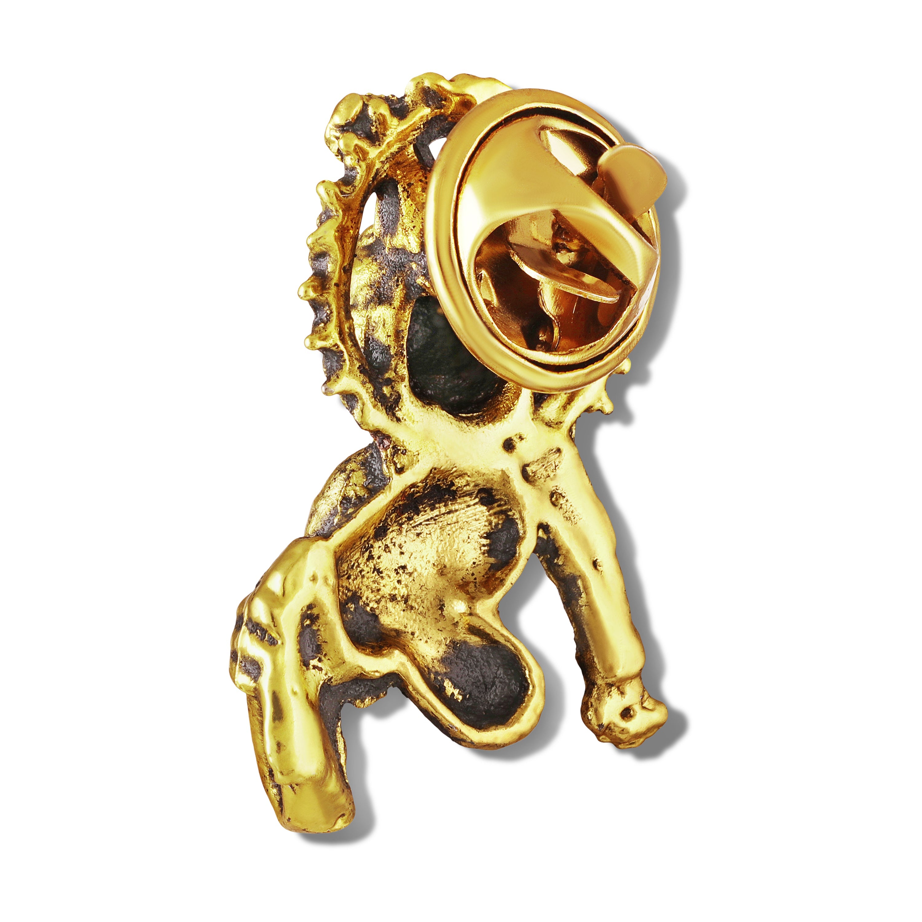 Mahi Ethnic Divine Bal Krishna Design Antique Gold-Plated Unisex Brooch Lapel for Saree, Kurta, Blazer, Sherwani & Puja Wear (BP1101246G)