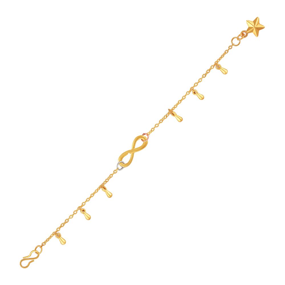 Mahi Infinity and Star Charm Adjustable Bracelet with Gold Plating for Women (BR1101072G)