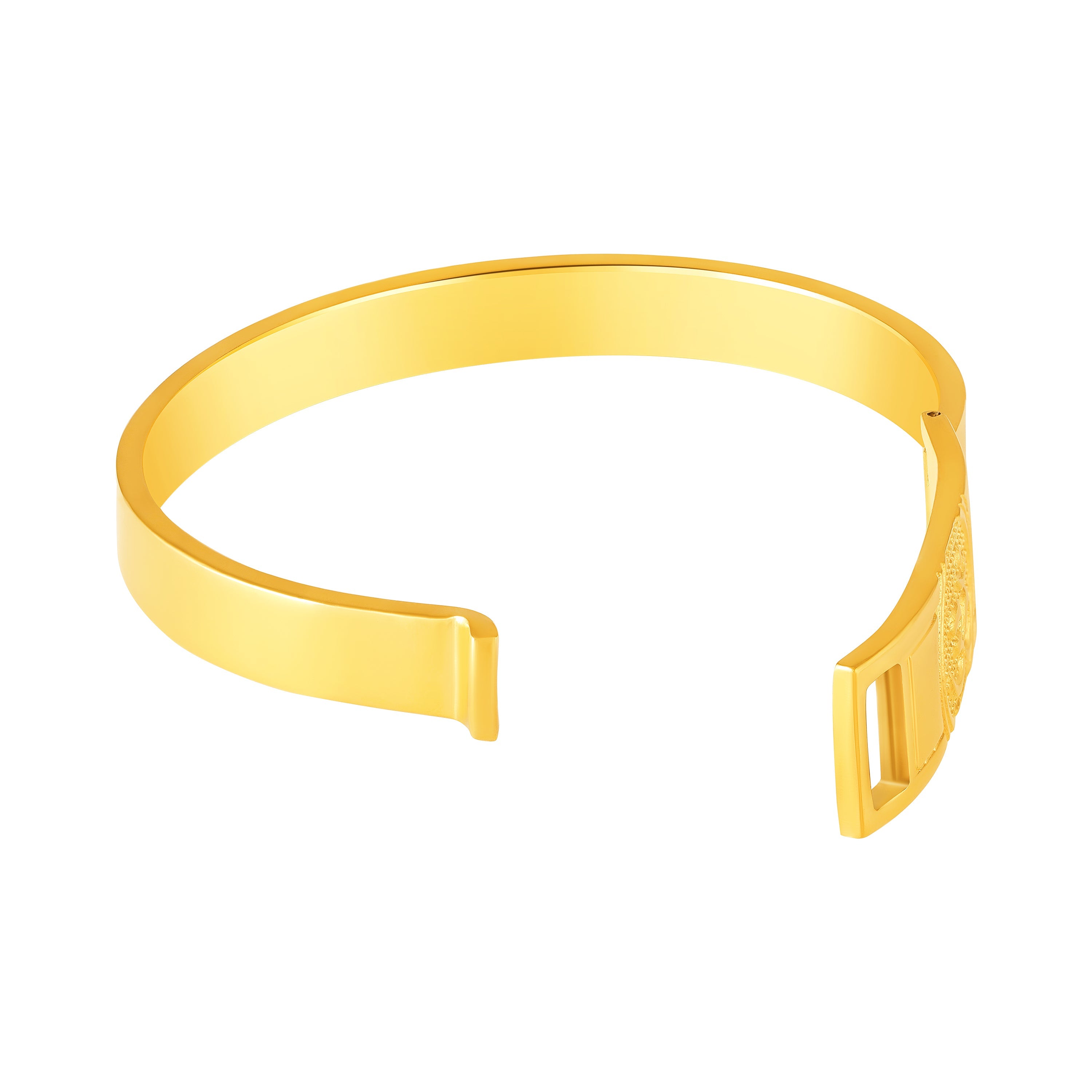 Mahi Gold Plated Om Bracelet Kada Spiritual Jewellery for Men (BR1101095G)