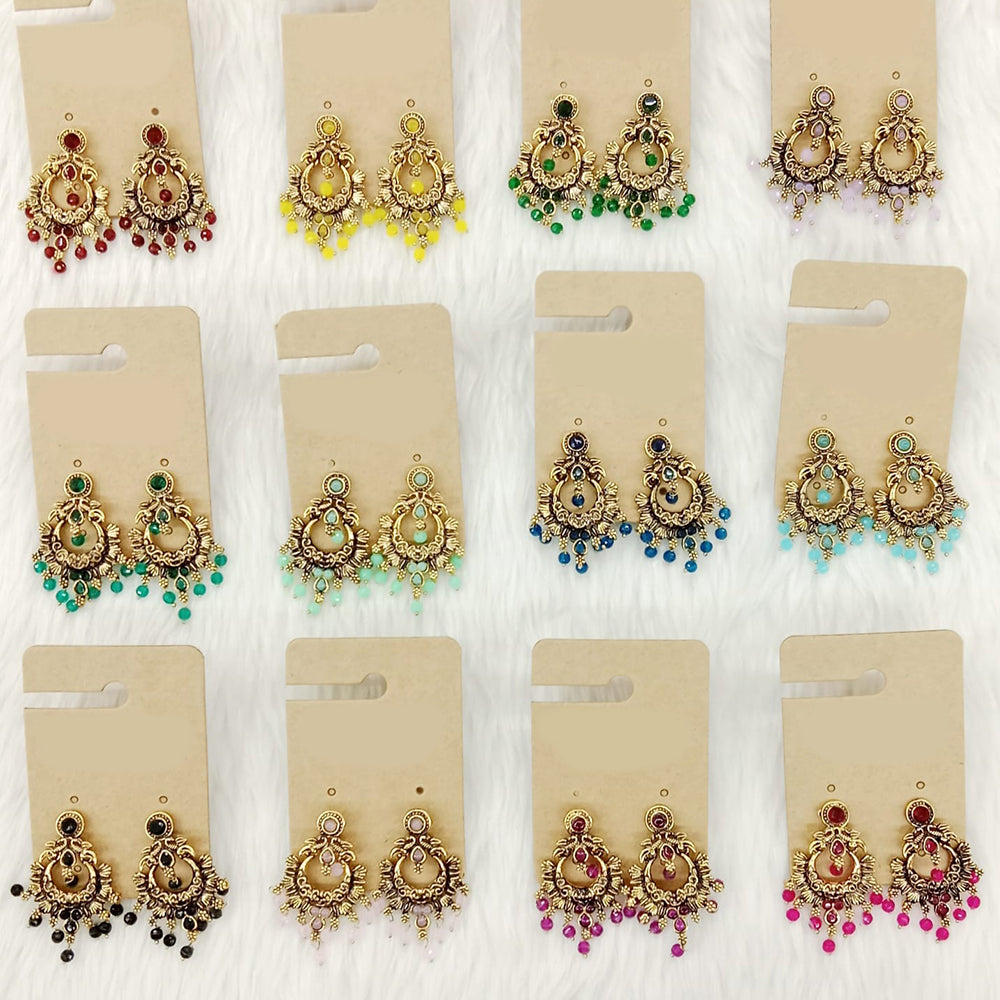 Dhwani Luxury Pota Stone And Pearl Dangler Earrings