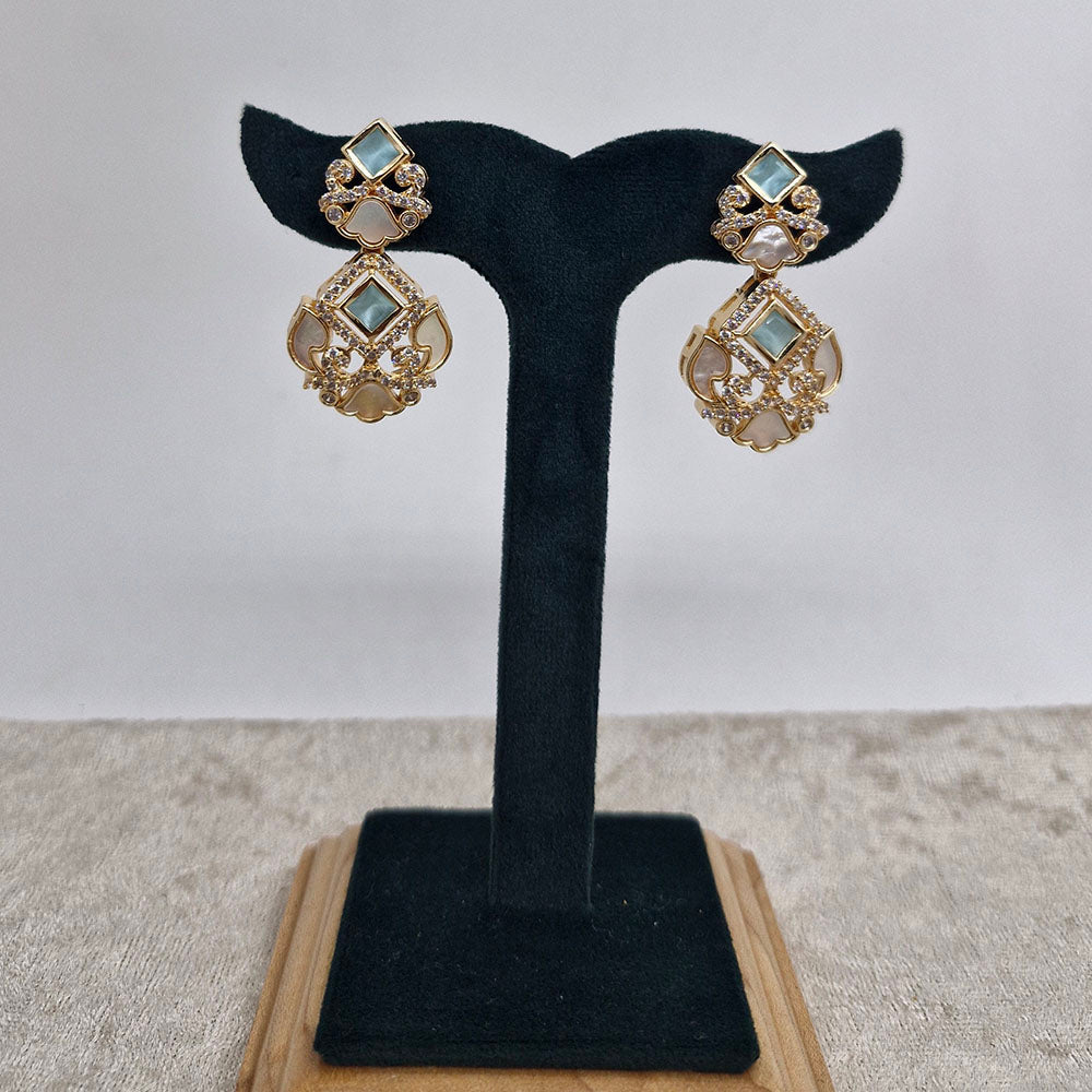 Chiccharm Jewellery Classic Polki Kundan Stone Hanging Earrings