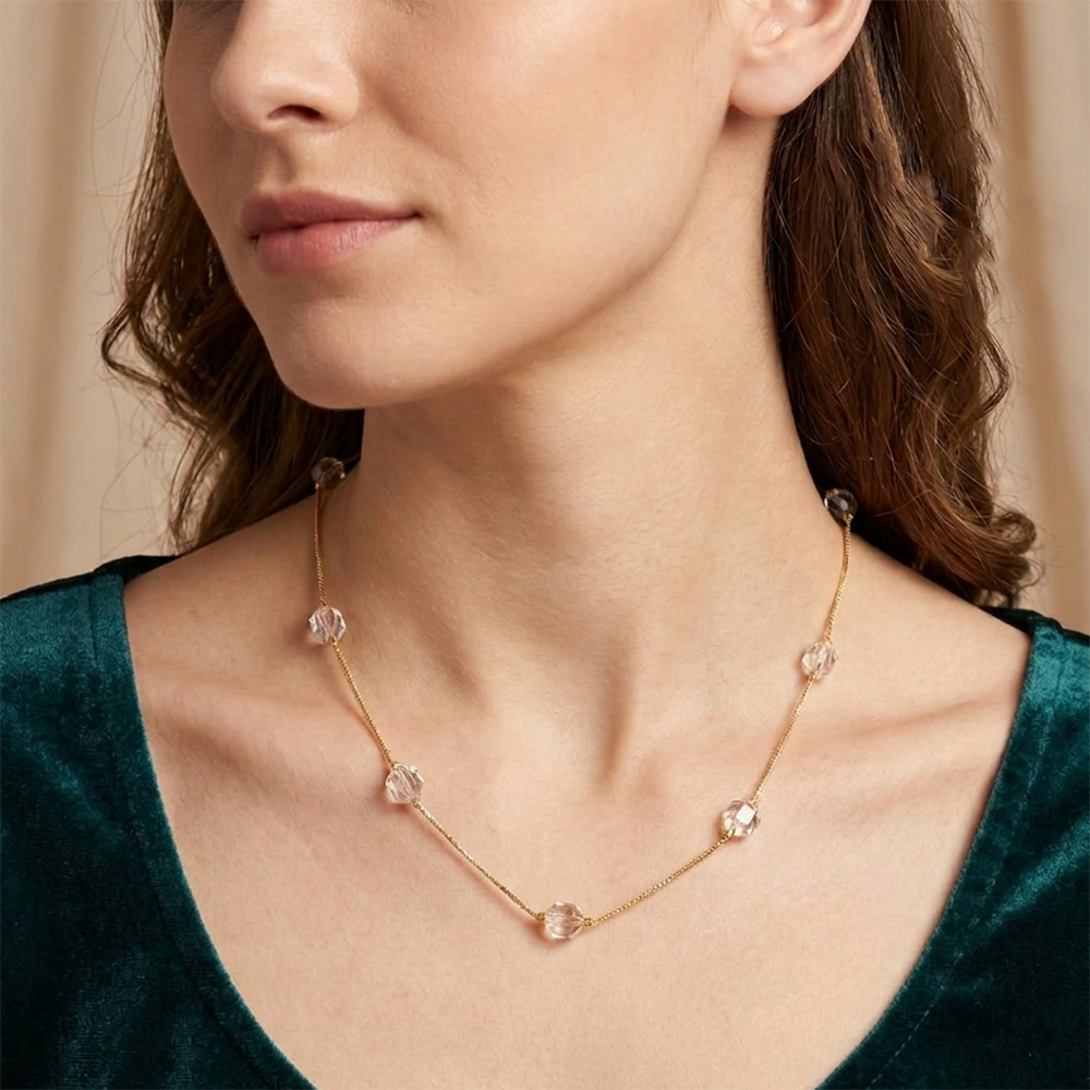 Chiccharm Jewellery Fashion Oval Ball Beads Necklace