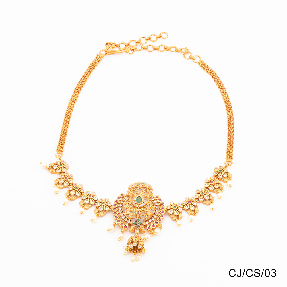 Chiccharm Jewellery Brass and Copper Rajwadi Choker Set