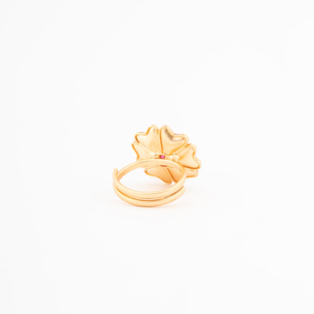 ChicCharm Jewellery Brass Gold Plated Synthetic Stone And Meenakari Rings