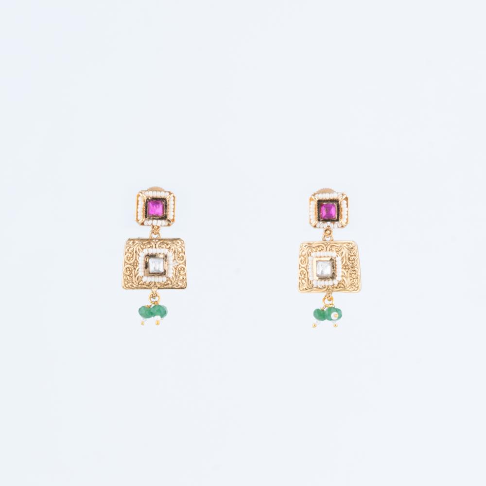 ChicCharm Jewellery Brass And Copper Gold Plated Rajwadi Necklace Set