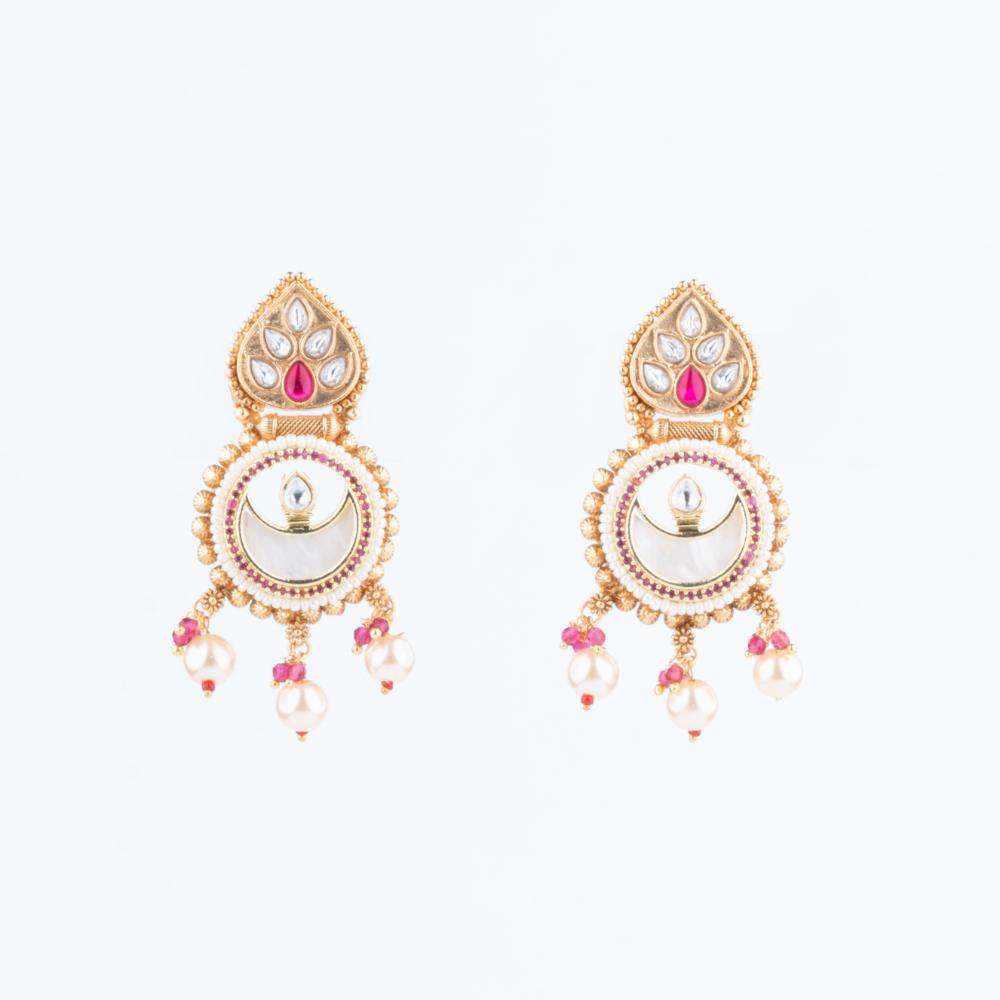 ChicCharm Jewellery Brass And Copper Gold Plated Rajwadi Necklace Set