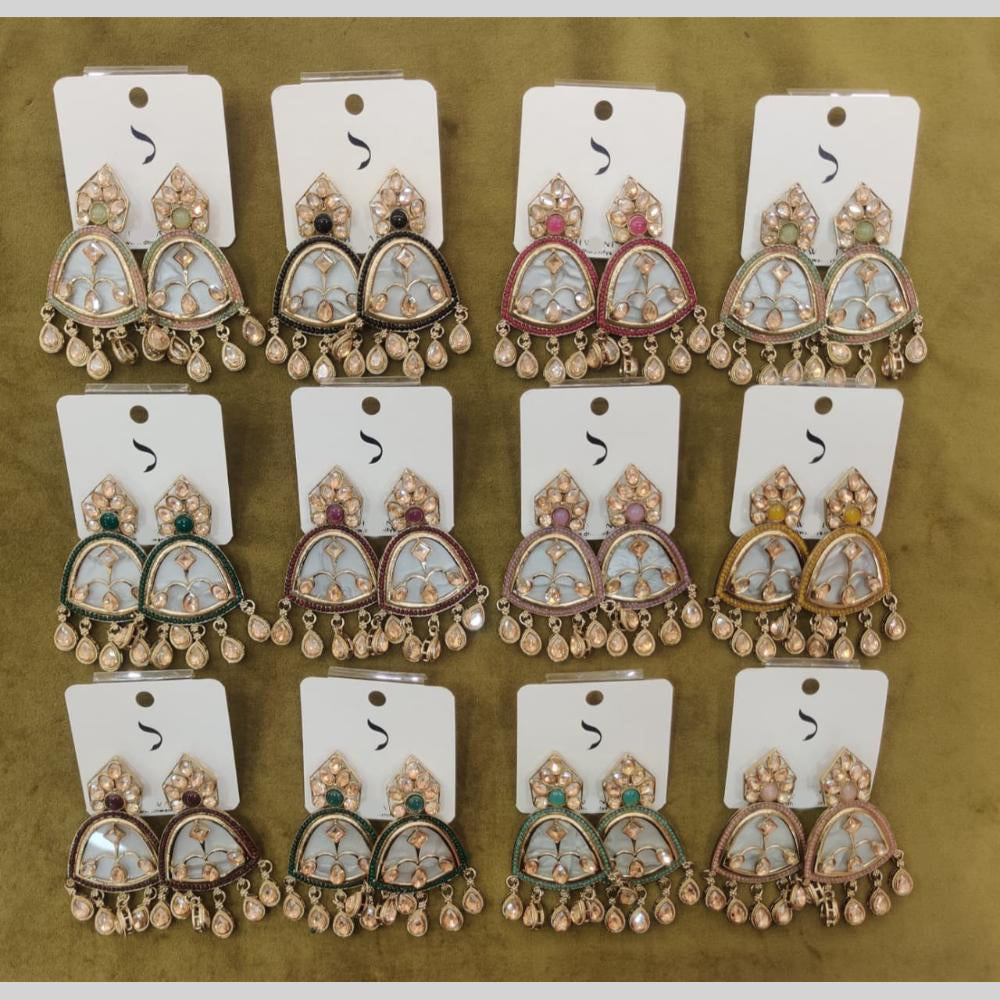 Dhwani Trendy Crystal Stone And Beads Dangler Earrings