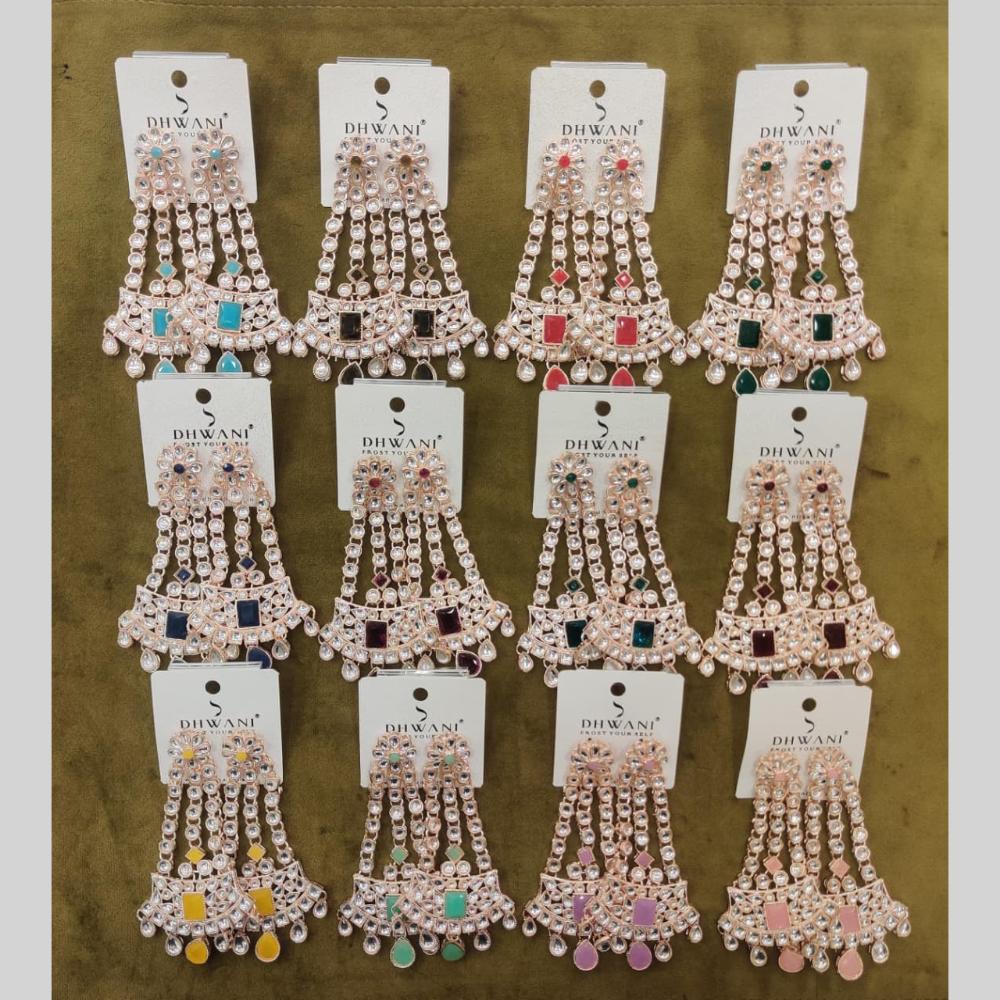 Dhwani Premium Kundan Stone And Beads Dangler Earrings