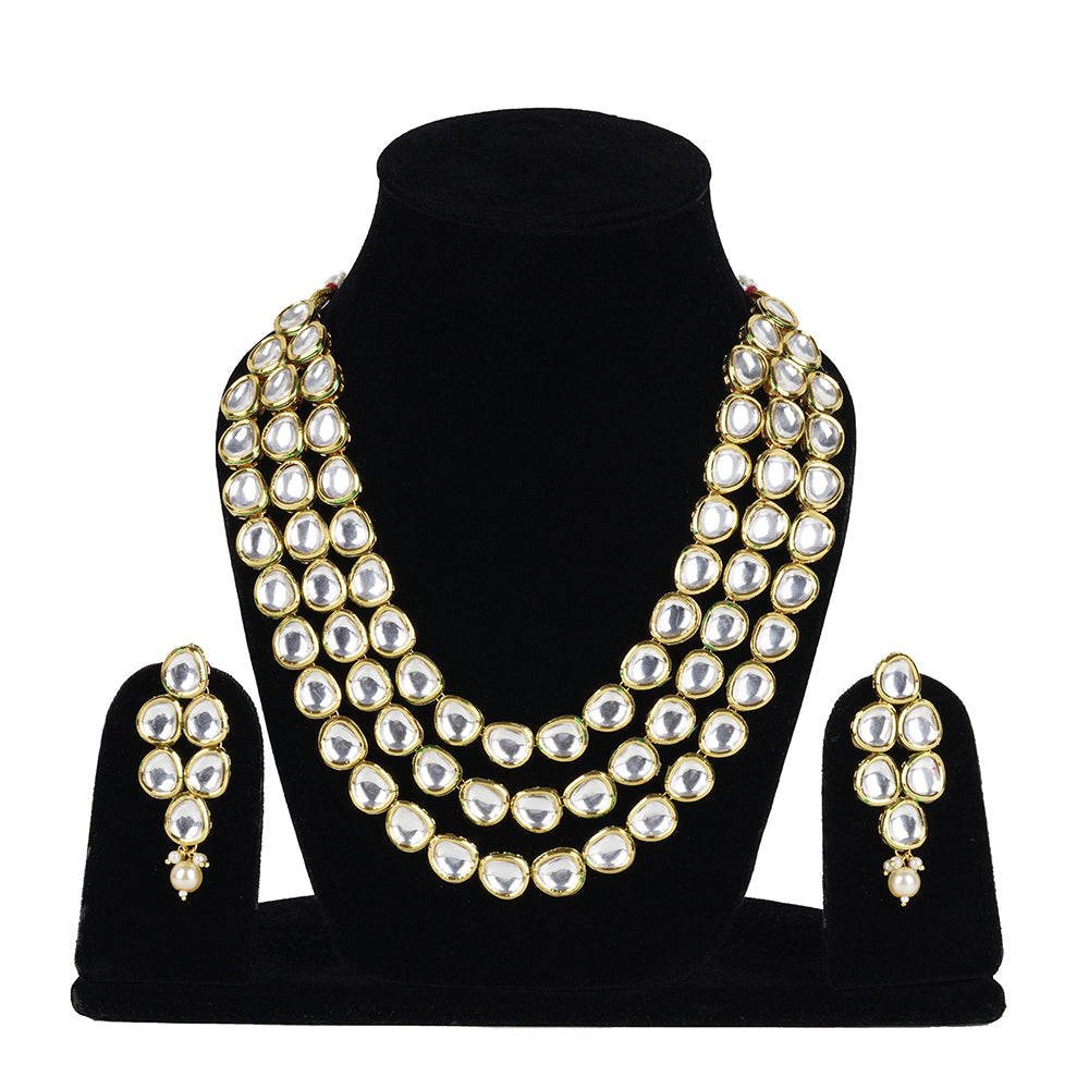 Kundan 3 layer on sale necklace