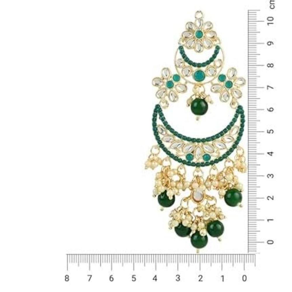 Etnico Gold Plated Traditional Handcrafted Pearl Kundan Beaded Chandbali Earrings for Women/Girls (E3054G)