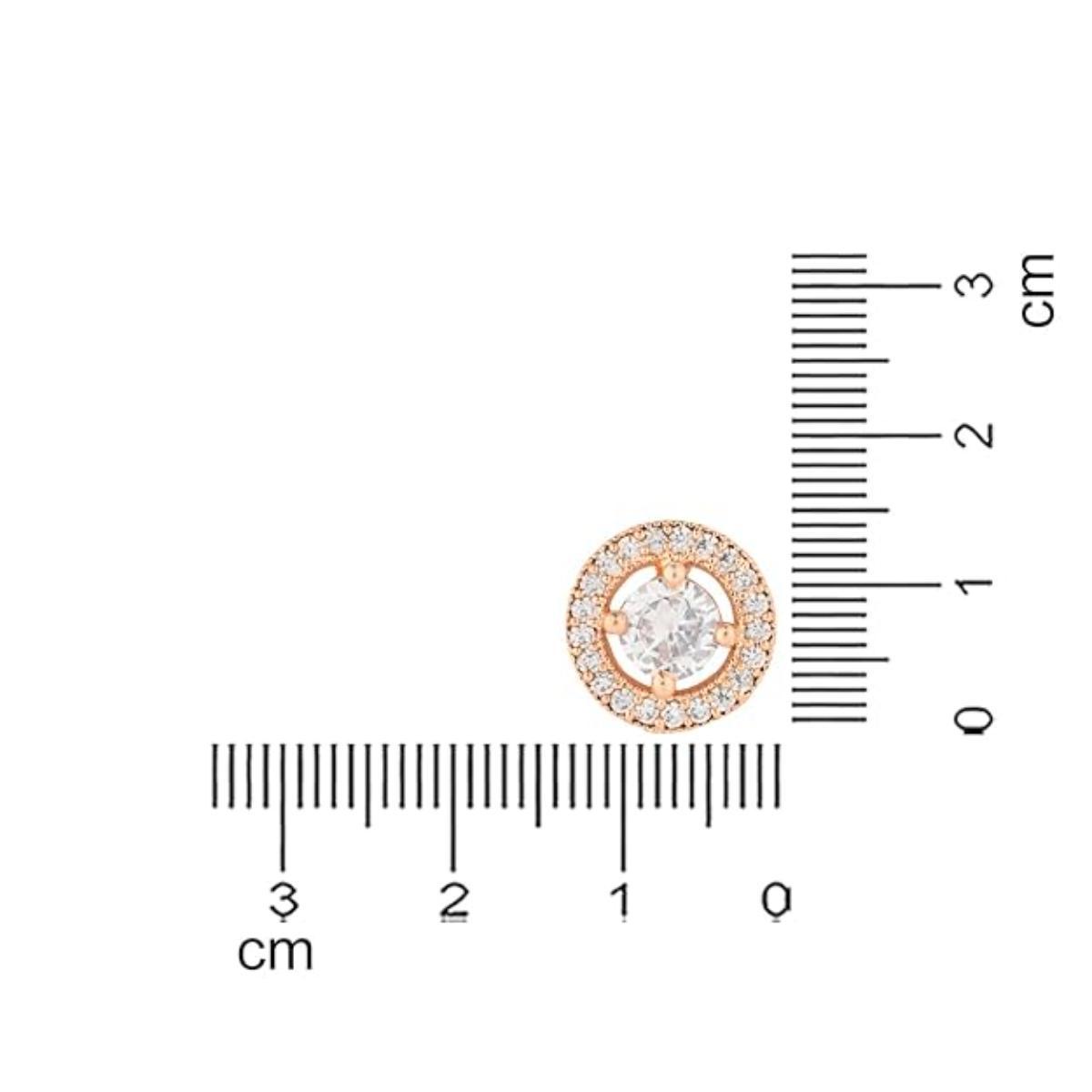 Etnico Special Stylish Latest Fashion Rose Gold Plated Cubic Zirconia Round Shape Stud Earrings For Women/Girls