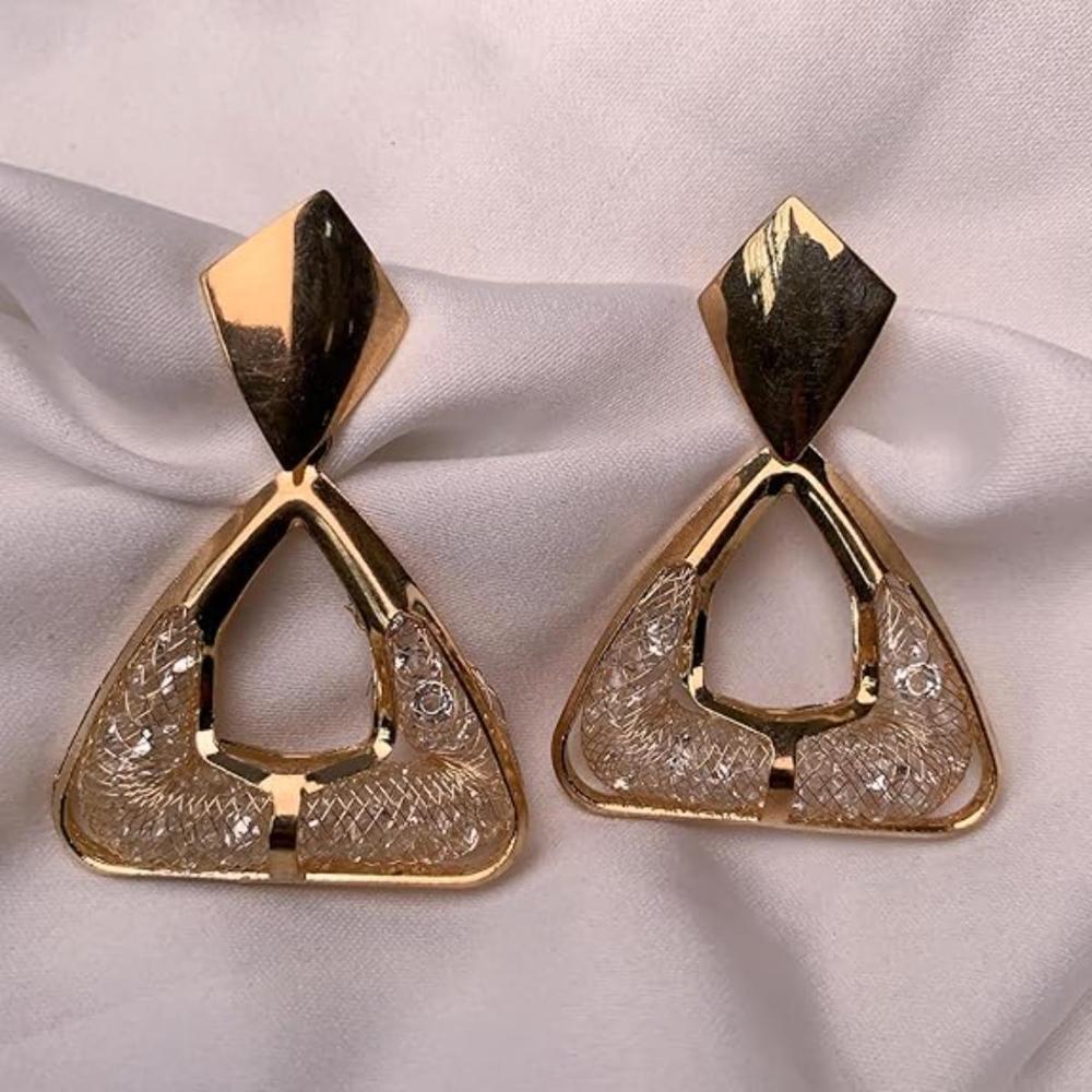 Etnico Latest Fashion Stylish Gold Plated Trendy Triangle Shape