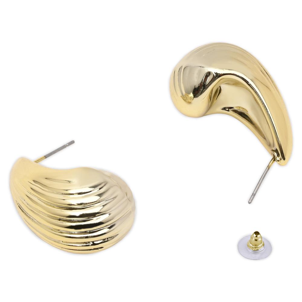 Etnico Gold Plated Lightweight Stud Earrings For Women (E3280FL)