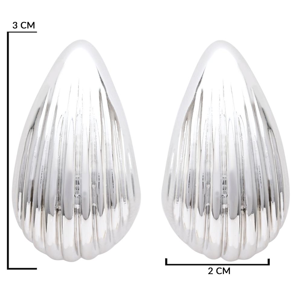 Etnico Silver Plated Lightweight Drop Chunki Earrings For Women (E3280S)
