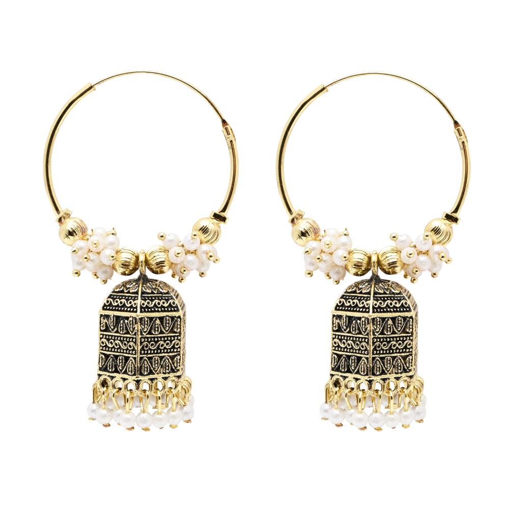 Etnico Gold Plated Jhumka Earrings For Women (E3292FL)
