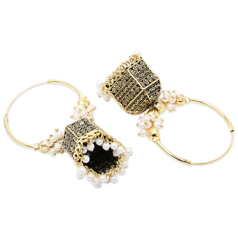 Etnico Gold Plated Jhumka Earrings For Women (E3292FL)
