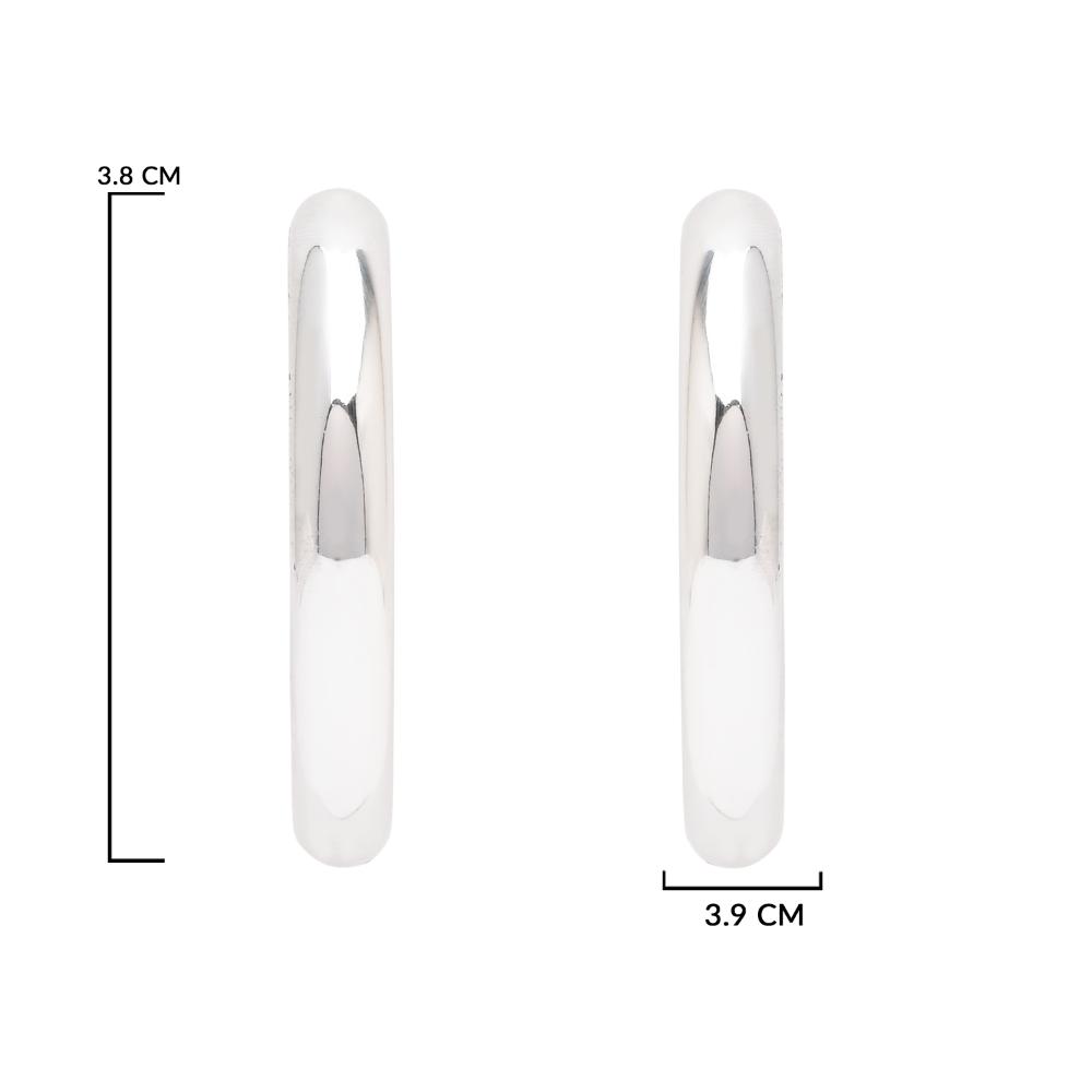 Etnico Silver Plated Small Fancy Half Hoop Earrings For Women (E3301S)