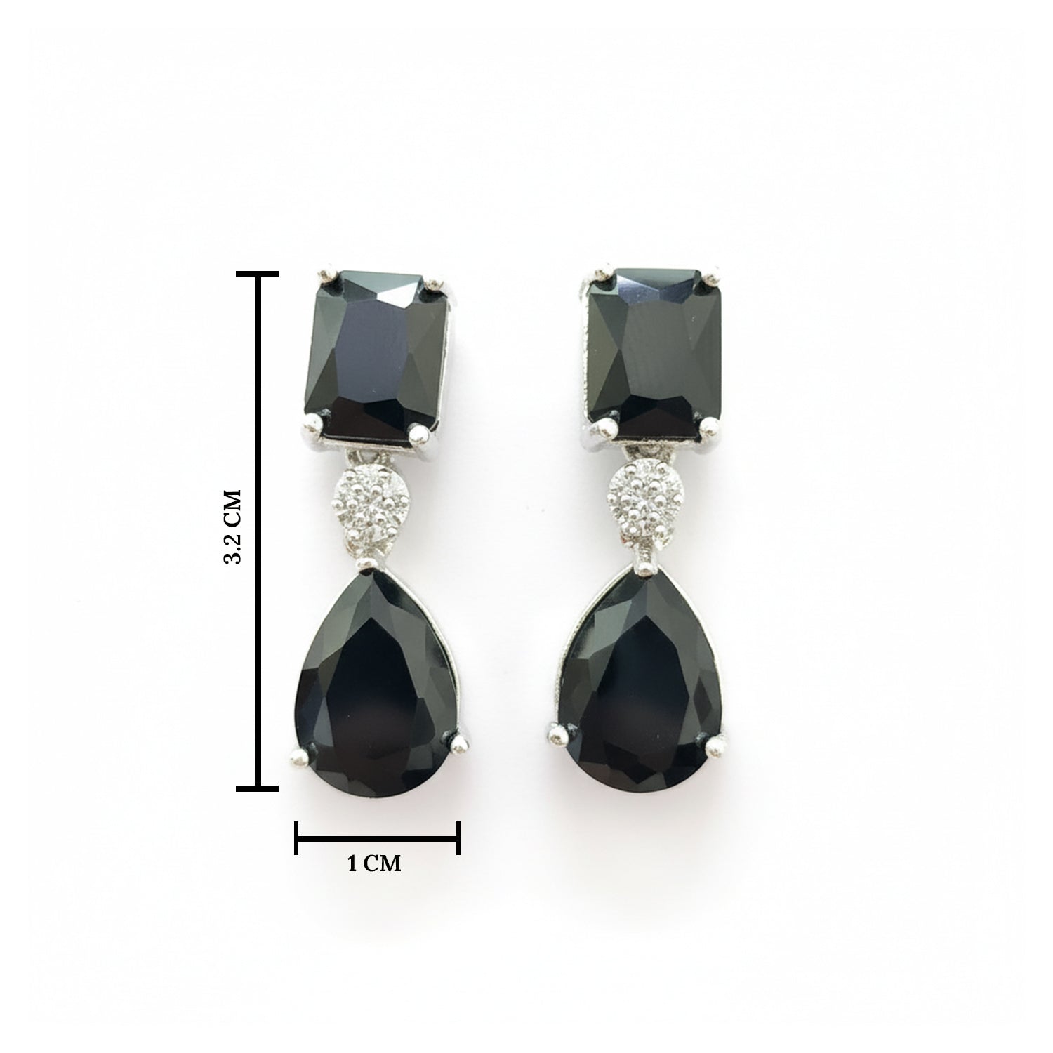 Etnico Silver Plated Designer American Diamond Earrings for Women