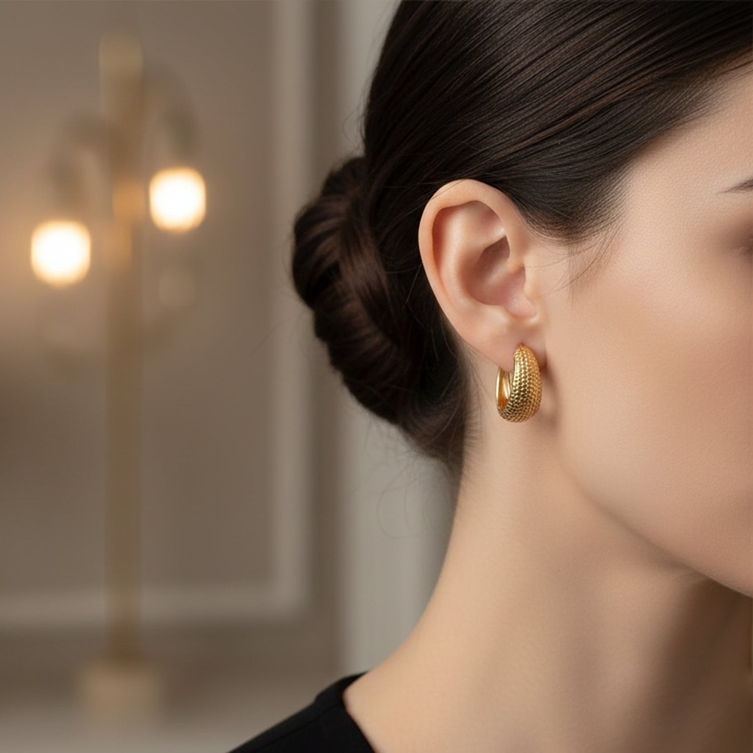 Etnico Pack of 3 Gold Plated Fashion Stylish Hoop Earrings for Women