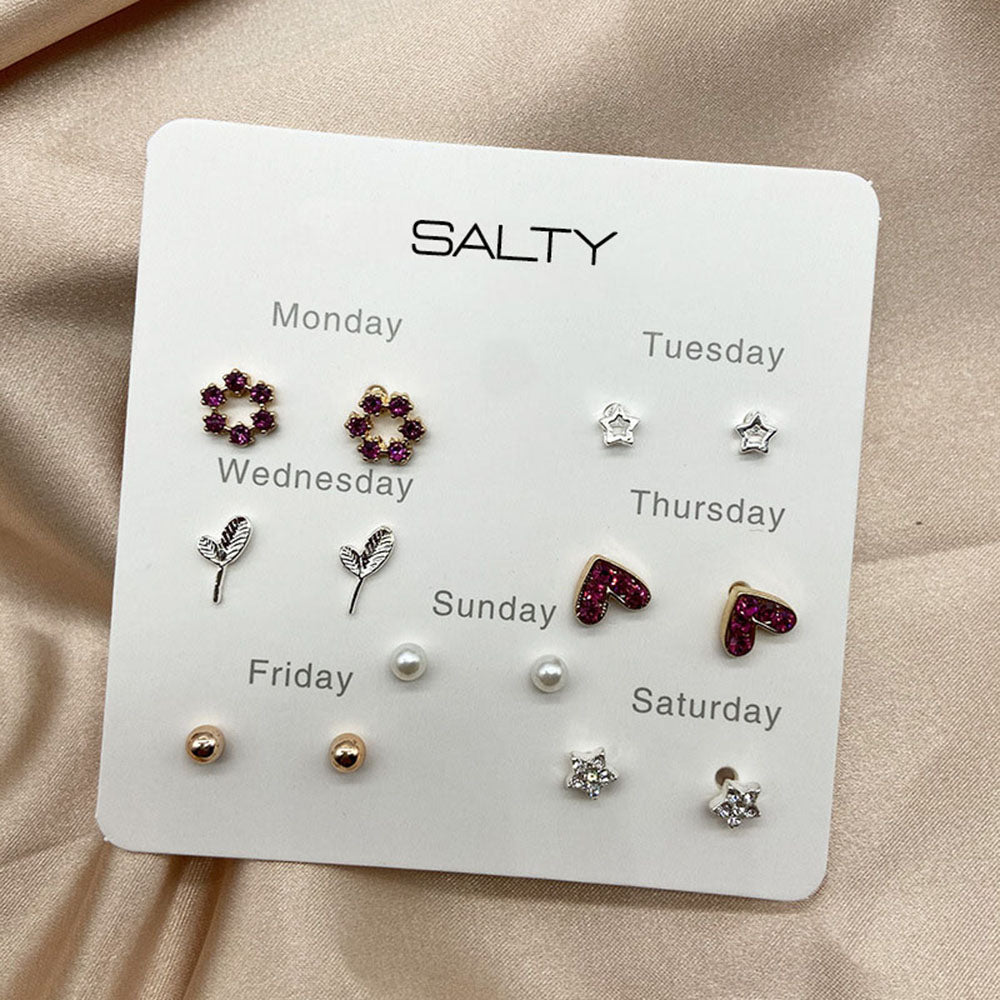 Nature Weekly 7 Stud Earrings Set